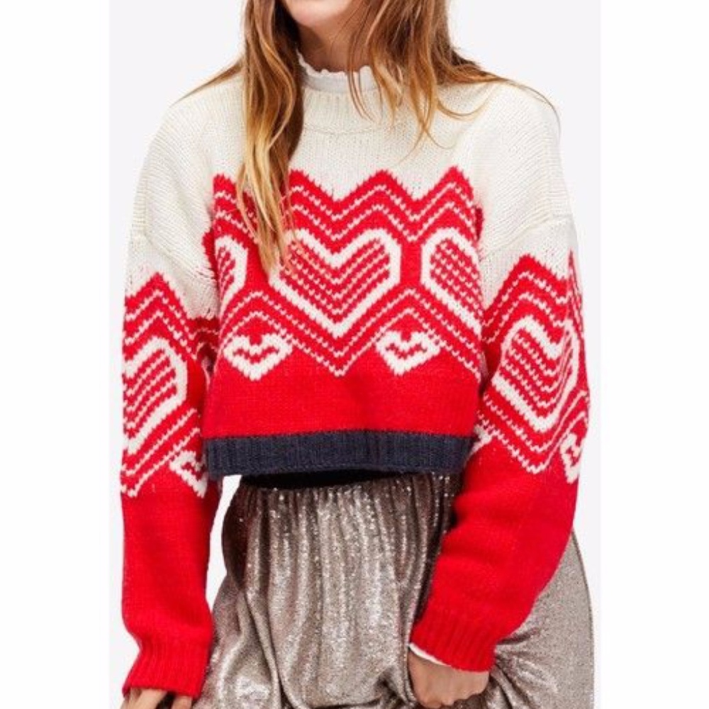 Free People I Heart You Cropped Sweater